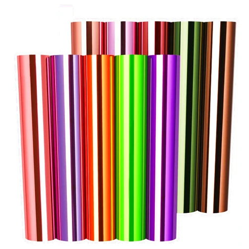 TECKWRAP Holographic Chrome Adhesive Craft Vinyl Bubble Free Metallic Adhesive Vinyl with Air Channels Precut Sheets 12