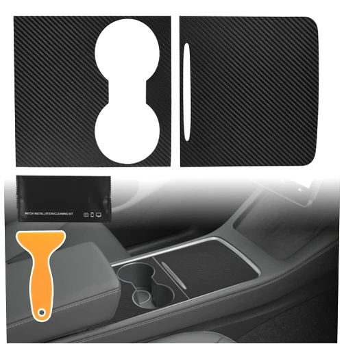Slaige Tinlucys Center Console Wrap Carbon Fiber Parttern Designed for 2021-2024 Tesla Model 3/Y,Model 3/Y Interior Console Cover Accessories