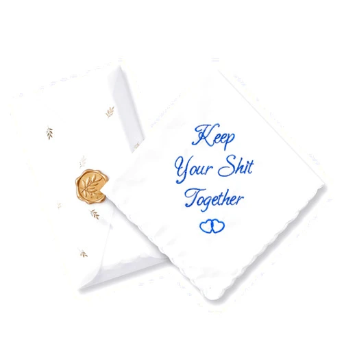 TRULIVA Something Blue for Bride Wedding Handkerchief Happy Tears Wedding Day Gifts, Mother of the Bride Gifts, 12