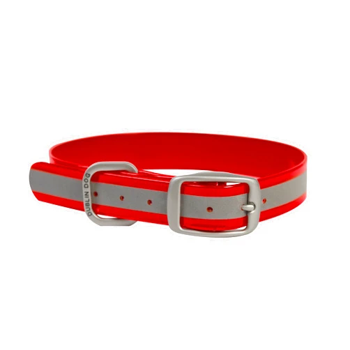 Dublin Dog Co. Dublin Dog Company Dublin Dog 11-Inch to 14-Inch KOA Reflective Waterproof Dog Collar, Small, Red