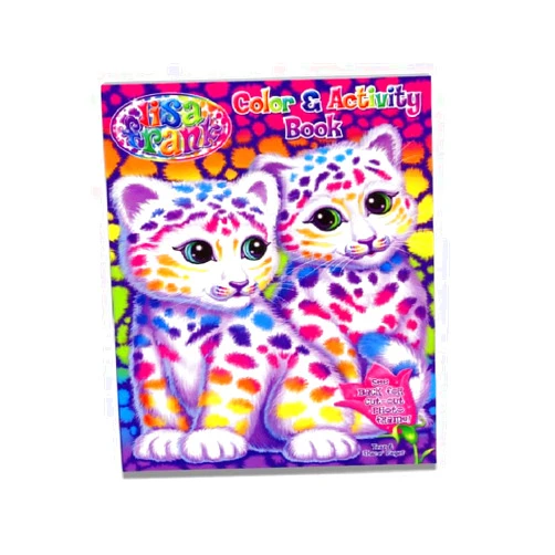 Lisa Frank Fun Coloring and Activity Book, Cute Cats Art Cover 64-Pages Drawing Book with Cut-Out Photo Frame (Pack of 1)