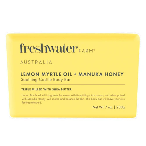 Freshwater Farm Australia Lemon Myrtle Oil + Manuka Honey Body Bar