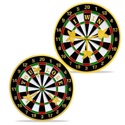 BHealthLife Heads Or Tails Darts Challenge Coin I Win You Lose Good Luck Decision Coin