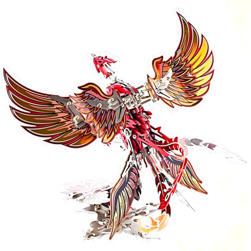 YounggDiy 3D Metal Mechanical Phoenix Assembly Model Kit with Mechanical Transmission, Creative Desktop Gifts for Adults and Teen