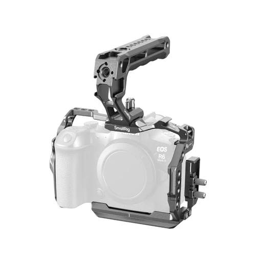 SmallRig R6 II Hawklock Camera Cage Kit for Canon R6 Mark II, Full Cage with Top Handle and Cable Clamp, Buit-in Cold Shoes and NATO Rails -5197
