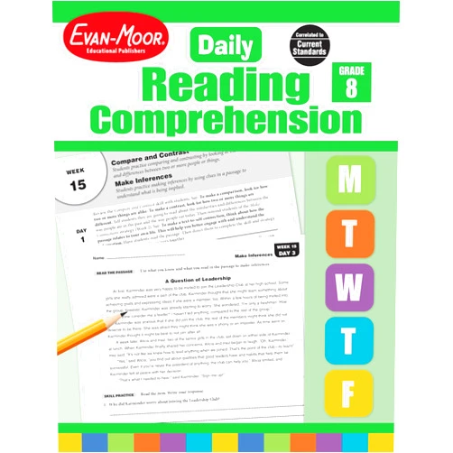 By Evan-Moor Educational Publishers (Author) Evan-Moor Daily Reading Comprehension, Grade 8 - Homeschooling & Classroom Resource Workbook, Reproducible Worksheets, Teaching Edition, Fiction and Nonfiction, Lesson Plans, Test Prep
