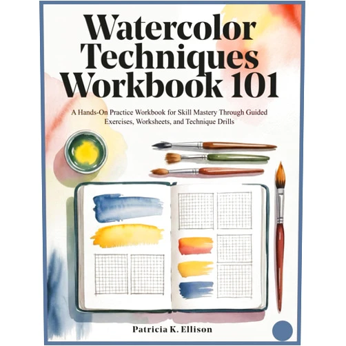 Patricia K. Ellison Watercolor Techniques Workbook 101: A Hands-On Practice Workbook for Skill Mastery Through Guided Exercises, Worksheets, and Technique Drills