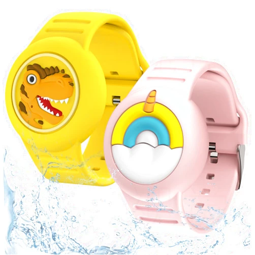 HLHGR Waterproof Airtag Bracelets for Kids，（2 Pack） Cartoon Air tag Holder for Kids-Soft Silicone Hidden Air tag Wristband - Lightweight GPS Tracker for Apple AirTag Watch Band for Child