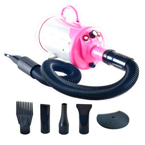 SHELANDY Groomer Partner Pet Hair Force Dryer Dog Grooming Blower with Heater (Pink)