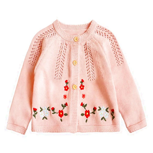 Simplee kids Baby Girl Thin Sweater Solid Cardigans Baby Girls Long Sleeve Coat Cardigan for Fall