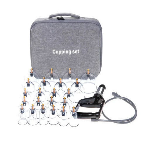 Anti Cellulite Cupping Set Massage Therapy Cups, 22 Vacuum Cups, Myofascial Releaser Professional Cupping Therapy Sets with Hand Pumps and Detailed Cupping Book, Suction Hijama Cupping Set with Portable Travel Case