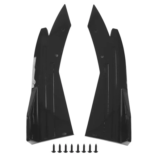 Qiilu 2PCS Rear Bumper Canard Diffuser Splitter Valence Spoiler Fin Lip Trim Universal Fit Glossy Black