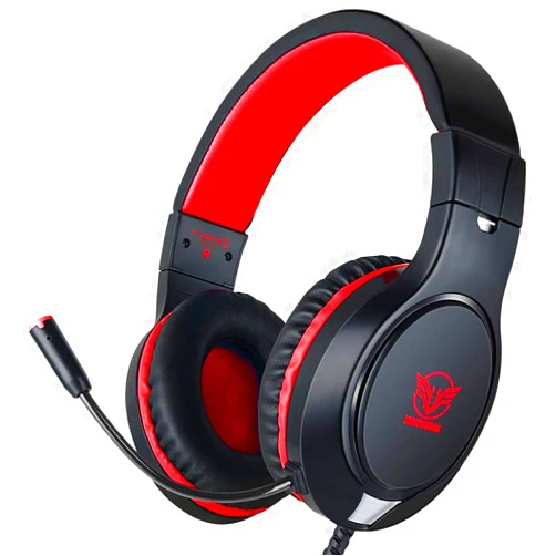 MASACEGON Gaming Headset for Nintendo Switch, Xbox One, PS4, PS5, Bass Surround and Noise Cancelling with Flexible Mic, 3.5mm Wired Adjustable Over-Ear Headphones for Laptop PC iPad Smartphones (Red-Black)
