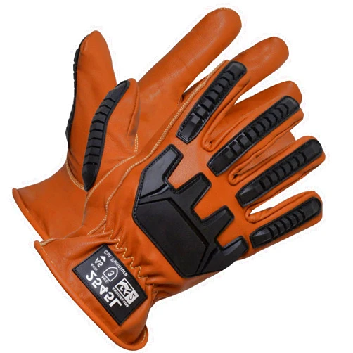 SALUS WEAR Leather Work Gloves for Men - Impact Level 2, Cut Resistant Gloves | Kevlar Stitching | Construction Glove for Men