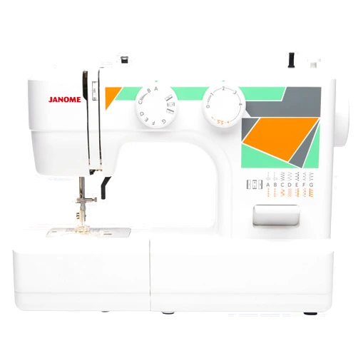 Janome MOD-15 Easy-to-Use Sewing Machine with 15 Stitches, Adjustable Stitch Length and 5-Piece Feed Dogs