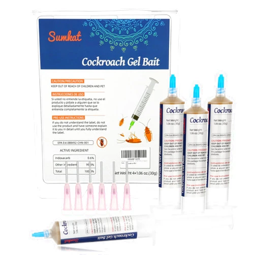 Sumkat Cockroach Gel Bait Ready to Use Roach Control 1 Box (4 Tubes x 30gms)