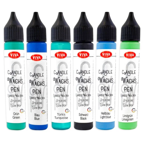 Viva Decor Candle Pen 6 x 0,95 Fl oz -Fruit Set - Wax Paint for Candles | Candle Wax Pen for Custom Designs | Safe Candle Paint | for Decorating Candles | for Special Occasions | DIY Projects