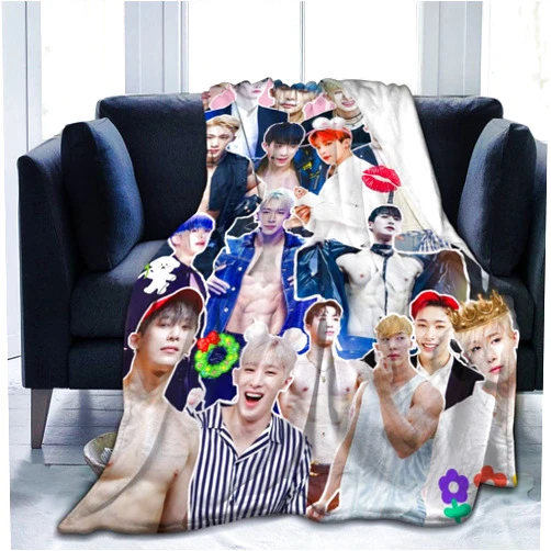 Vixenique Blanket Wonho Soft and Comfortable Warm Fleece Throw Blankets Gift for Sofa Bedroom car Decoration Office Knee pad Bed Camp Beach All Season