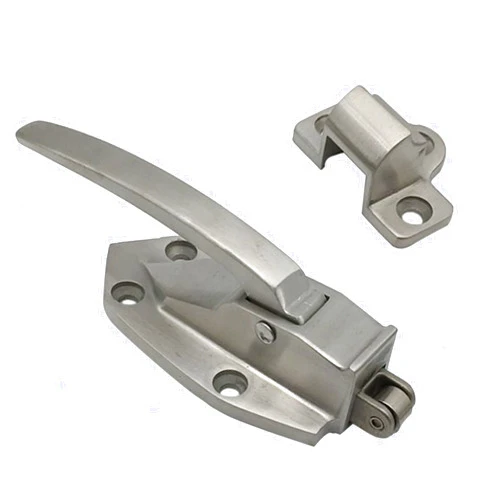 HISELUR Stainless Steel Flush Mounted Walk in Latchs, Handle Strike Latchs Spring Loaded for Seal Cooler Door, Ovens,Labs,Switchboard, RV,Boat