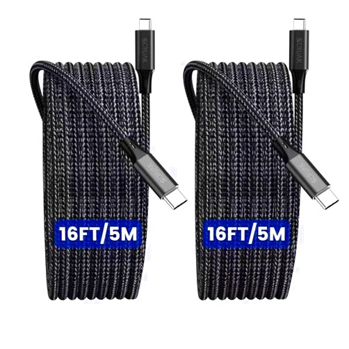SCRUAK 2-Pack Extra Long iPhone 16 15 Charger Cable 16Ft, 16 Feet USB C to C Cable Fast Charging Nylon Braided iPhone 16 15 USB C Charger Cord for iPhone 16/15 Plus,16/15 Pro,16/15 Pro Max/iPad Pro/Air/Min6