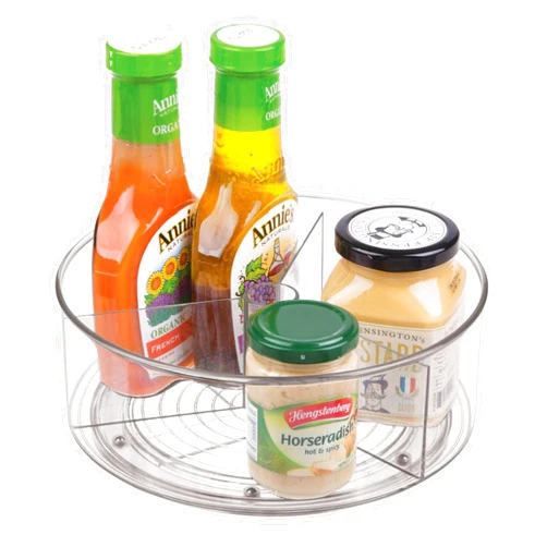 InterDesign iDesign 9-Inch Recycled Plastic 3-Section Lazy Susan Organizer– Linus Collection – Clear