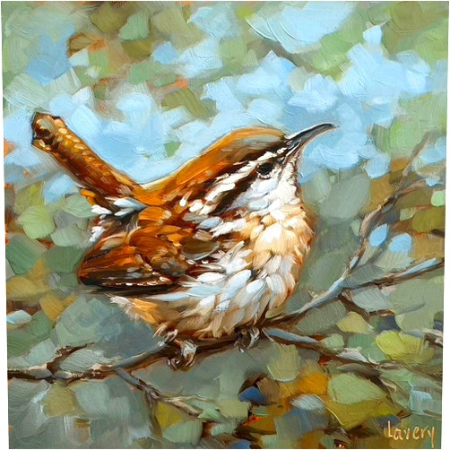 Wren: Looking for Signs 16x16 UnFramed Art Print Poster Ready for Framing by Lavery, Andrea