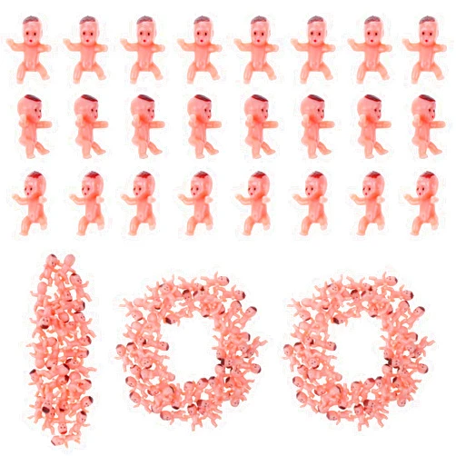 selizo 100pcs Tiny Plastic Mini Babies for Baby Shower Games and Ice Cubes (1 Inch)