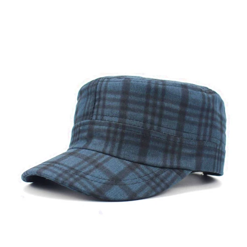 UKURO Women Army Cap Military Plaid Flat Top Student Newsboy Hat Fedora uede Army Hat Vintage Cadet Bone,C