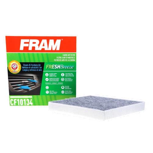 FRAM Fresh Breeze Cabin Air Filter Replacement for Car Passenger Compartment w/ Arm and Hammer Baking Soda, Easy Install, CF10134 for Honda Vehicles, white