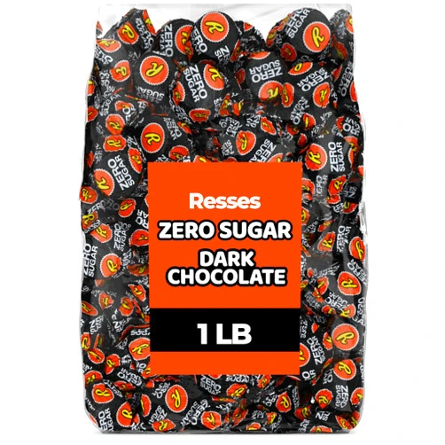 Candylish Reeces Zero Sugar Dark Chocolate Peanut Butter Miniatures Cups, 1 lb Bag – Sugar-Free Keto-Friendly Dark Chocolate Treats