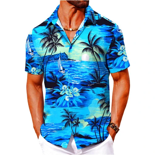 COOFANDY Mens Hawaiian Shirt Short Sleeve Button Down Shirts Tropical Floral Summer Beach Shirts