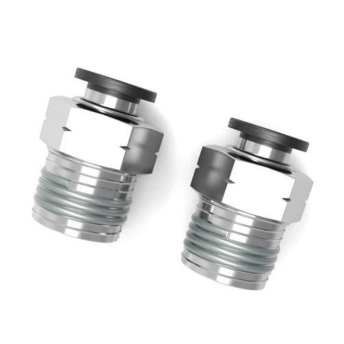 ZQIDLI Pneumatic PC1/4-N2 Male Straight Air Hose Connectors 1/4 Inch Tube OD x 1/4 Inch NPT Thread Push to Connect Fittings(Pack of 10)