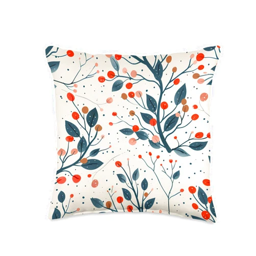 Modern Aesthetic Design Studio Winter Aesthetic Pattern - Cozy Nordic Snowflake Design Throw Pillow