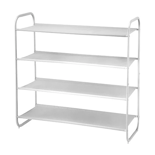 MAX Houser 4 Tier Shoe Rack Storage Organinzer 4 Shelf Shoe Rack Organizer，Entrance Fabric Shoe Shelf Small for Closet Entryway Hallway Bedroom(Light Gray)