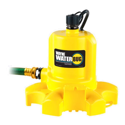 WAYNE WaterBUG 1/6 HP 1350 GPH Submersible Multi-Flo Technology-Water Removal and Transfer Pump, No Size, Yellow