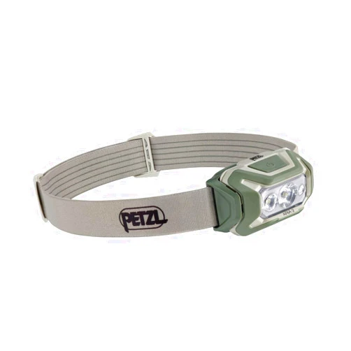 PETZL ARIA 2 RGB, Compact, Durable, Waterproof headlamp with White, red, Green and Blue Modes, 450 lumens, Desert