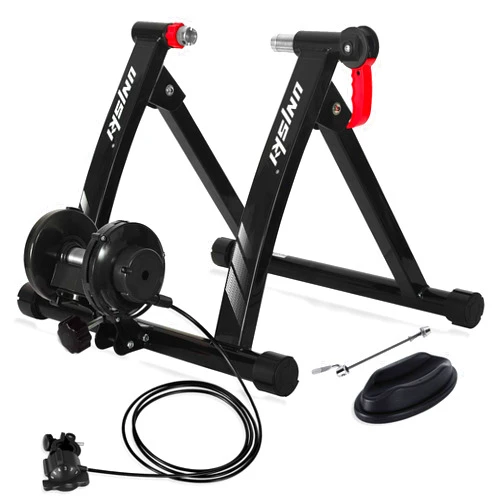 Unisky Bike Trainer Stand Indoor Bicycle Stand with Noise Reduction Magnetic Stationary Stand fits for 26-28inch, 700C Wheel