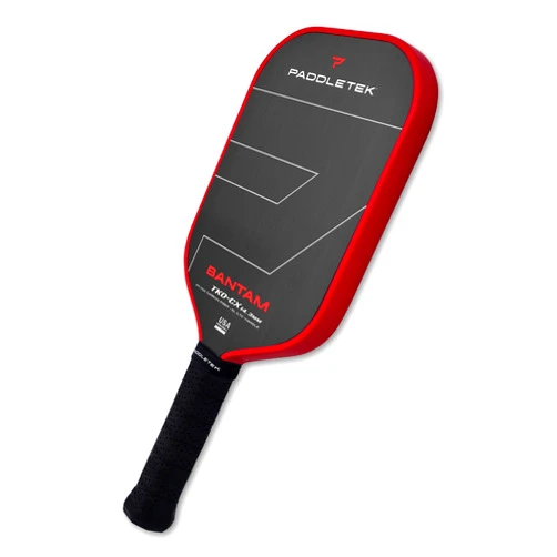 Paddletek Bantam TKO-CX 14.3mm Pickleball Paddles with Polymer Honeycomb Core - Unidirectional Carbon Fiber – Torsional Weighting & High Tack Performance Grip - USAPA Approved - 5.75 Inch Handle