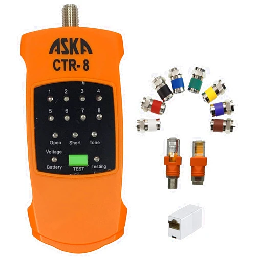 ASKA COM 8-Way Coaxial Cable Mapper Locator Toner Tracer, Circuit Tester, Coax Wire Continuity Tracer, Coax Explorer for Locating RG6 RG59 Coax Cable LAN Cable, Include Battery & 3 RJ-45 Adapters