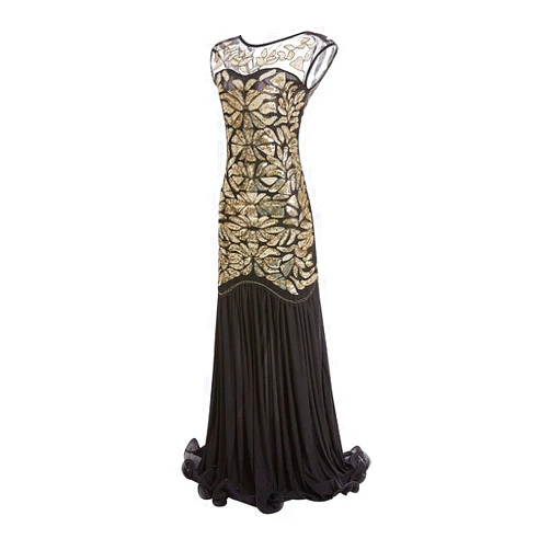 8QIDA Vintage Dress for Women 1920s Sequin Beaded Tassels Party Night Sleeveless Long Maxi Dress Summer Dress Women