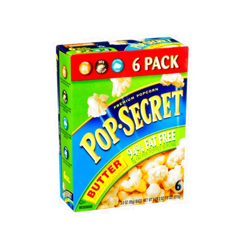 Pop Secret 94% Fat Free Butter Popcorn, 3.0 Oz - 6 Count (Pack of 1)