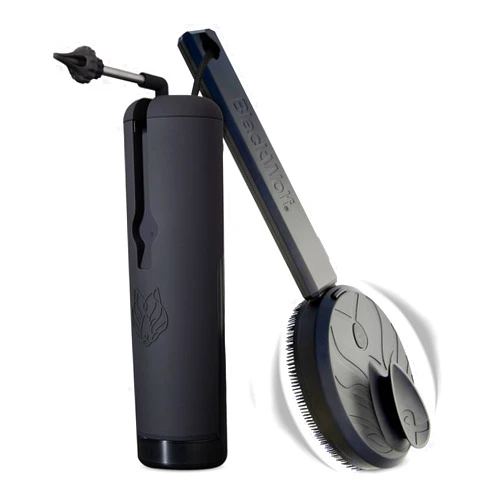 Black Wolf Sonic Scrubber Pro Kit and Wush Pro for Men by Black Wolf - Deluxe Water Powered Ear Cleaner - Electric Triple Jet Stream for Ear Wax Buildup - Water-Resistant Massage Brush with Silicone Bristles