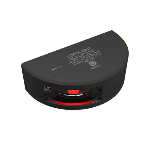 Lopolight Series 101-002 - Port Side Light - 1NM - Vertical Mount - Red - Black Housing