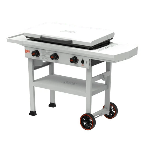 LoCo Cookers 3-Burner SmartTemp Griddle, Flat Top Gas Grill w/Built-In Prep Area, 36