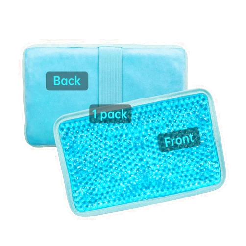 ZNÖCUETÖD Gel Beads Ice Pack Ice Bag with Strap-1 Pack Reusable Hot & Cold Pack Compress for Knee, Shoulder, Foot, Back, Ankle, Neck, Hip, Elbow, Wisdom Tooth-7.76''x4.93''(Blue)