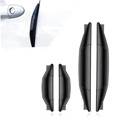 Nodteem 4 PCS Car Door Edge Protection Strip, PVC Embedded Hollow Anti-Collision Shock-Proof Buffer Personalized Decorative Sticker, 3M Self-Adhesive Auto Accessories, for Most Car Models (Black)