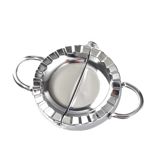Nakouerhuo 4.9 Inch Extra Large Pierogi Dumpling Maker, Stainless Steel Ravioli Goya Empanada Press Mold, Wraper Dough Stamp Cutter - for Pie Gyoza Empanada Pierogi Ravioli Dumpling Mould Pastry