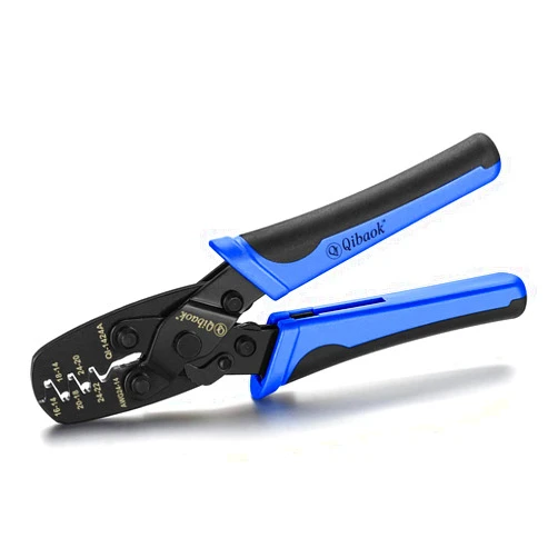 Qibaok Open Barrel Terminal Crimper Plier Tool for Molex Style DELPHI AMP TYCO Crimping Terminals 24-14 AWG