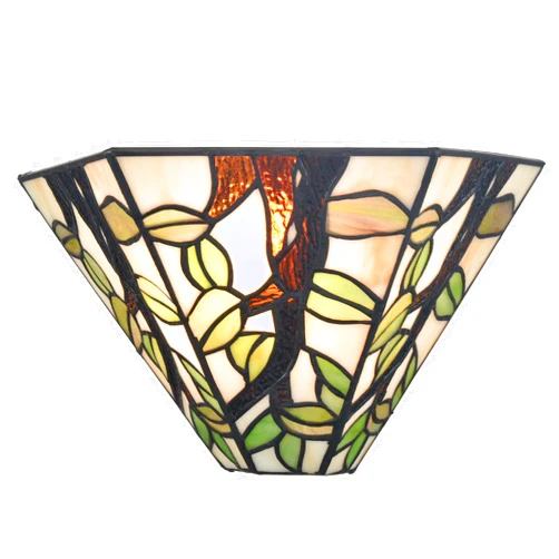SAMTEEN Tiffany Style Wall Sconce 11 Inches Vintage 1-Light Stained Glass Sconces Wall Lighting Tiffany Wall Mount Lamp for Bedroom Hallway Stairway Living Room Kitchen