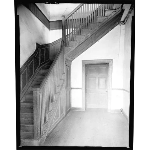 HistoricalFindings Photo: Menokin,House,Wainscoting,stairways,Railing,VA,Virginia,Architecture,South,c1930
